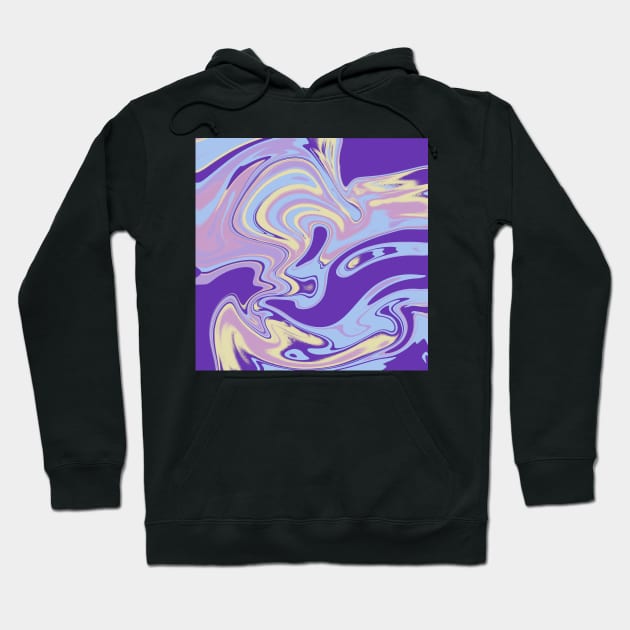 Trippy Purple Yellow Blue and Pink Swirls Hoodie by designsbyjuliee